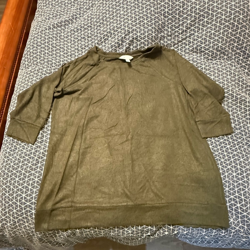 Market & Spruce Forest Green Knit Top